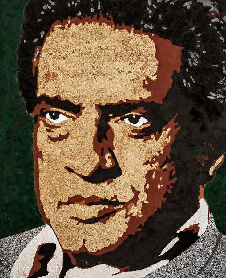 Satyaji Ray, fresco portrait by Fabrizio Ruggiero — 